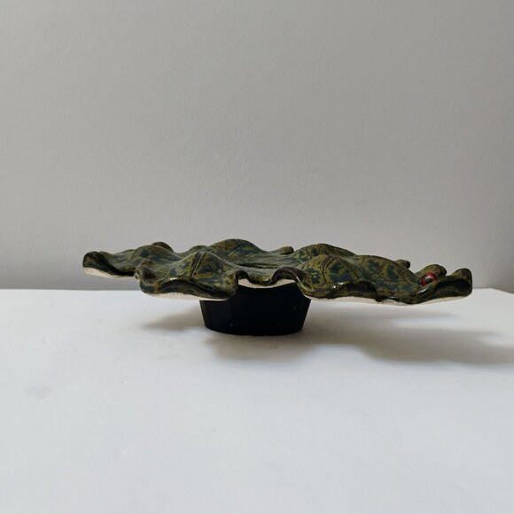 G.E.T Pottery Ikebana Vase Flower Frog, Leaf Shape & Ladybug Vintage Handcrafted - Picture 3 of 8